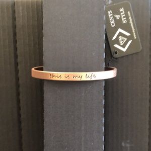 Script Tribe Cuff Bracelet in Rose gold color